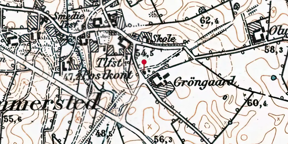 Historisk kort over Simmersted Station Historisk kort over Simmersted Station