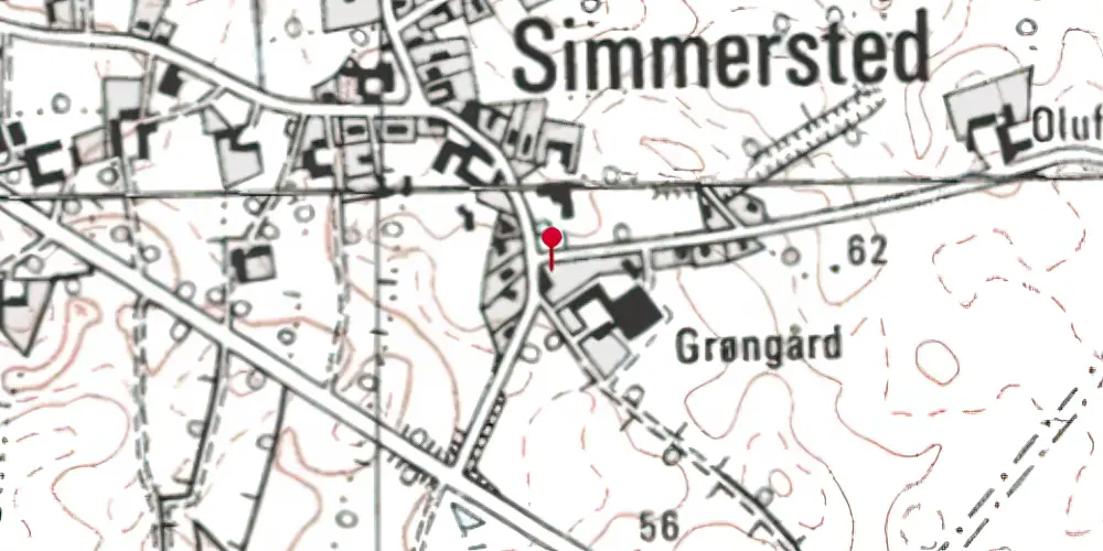 Historisk kort over Simmersted Station Historisk kort over Simmersted Station