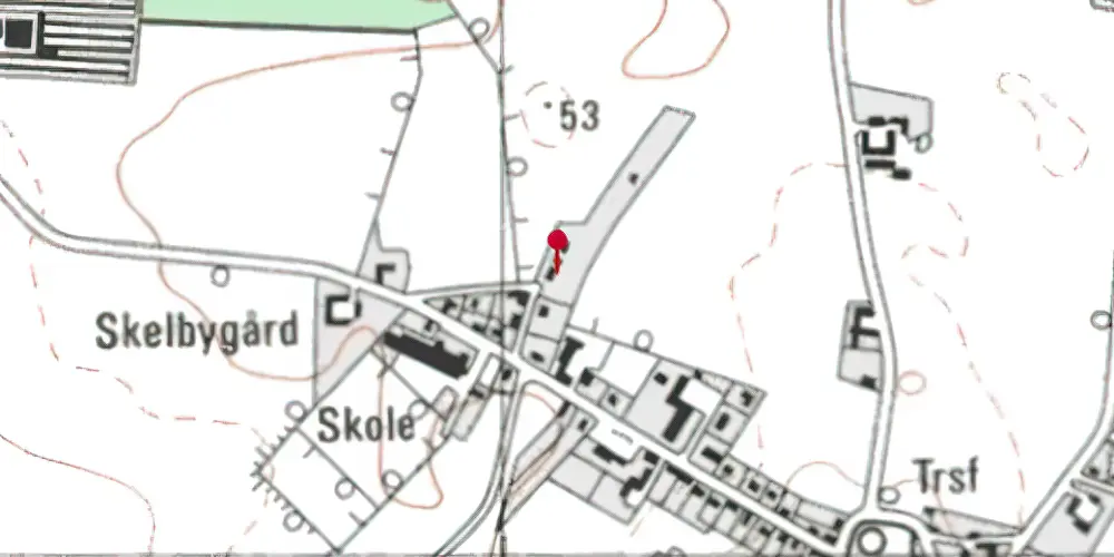 Historisk kort over Sjørslev Station Historisk kort over Sjørslev Station