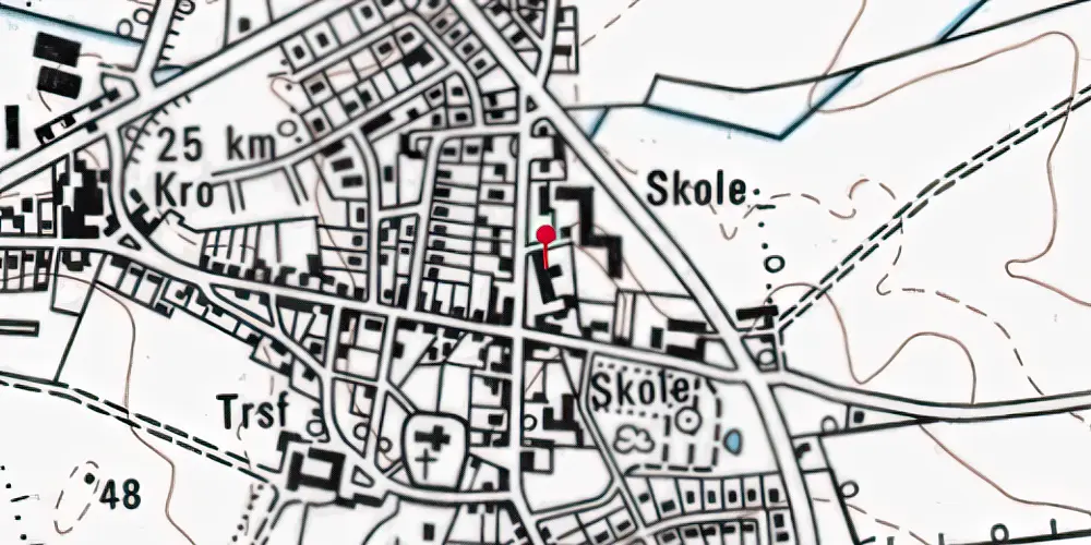 Historisk kort over Skodborg Amtsbanegård