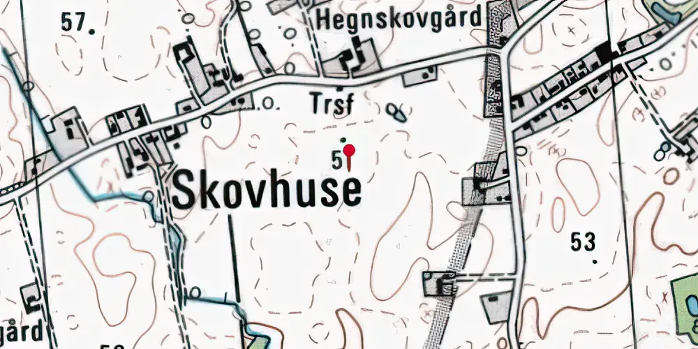 Historisk kort over Skovhuse Trinbræt Historisk kort over Skovhuse Trinbræt