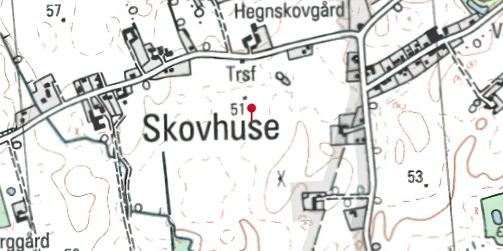 Historisk kort over Skovhuse Trinbræt Historisk kort over Skovhuse Trinbræt
