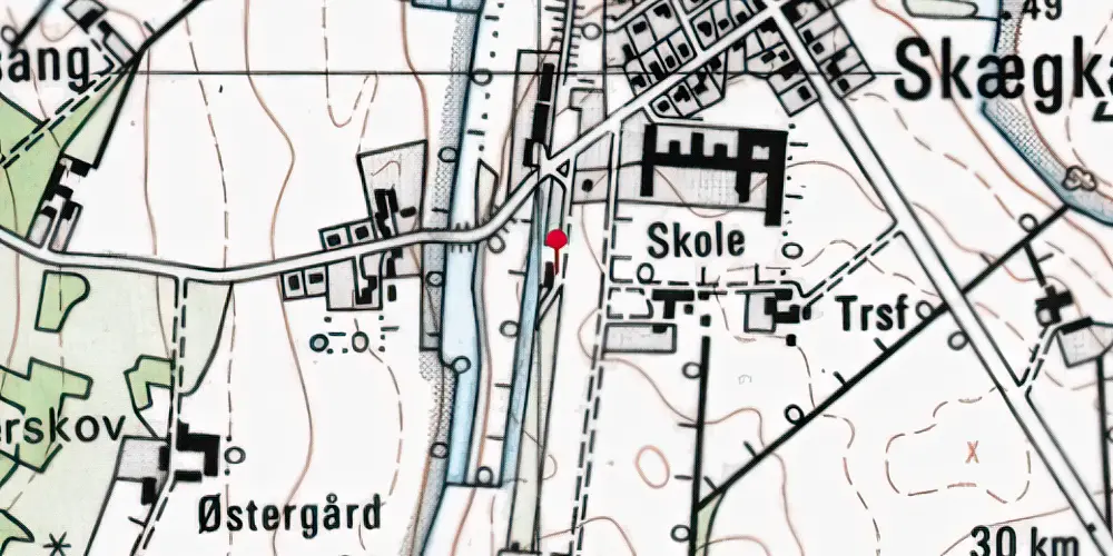 Historisk kort over Skægkær Station Historisk kort over Skægkær Station
