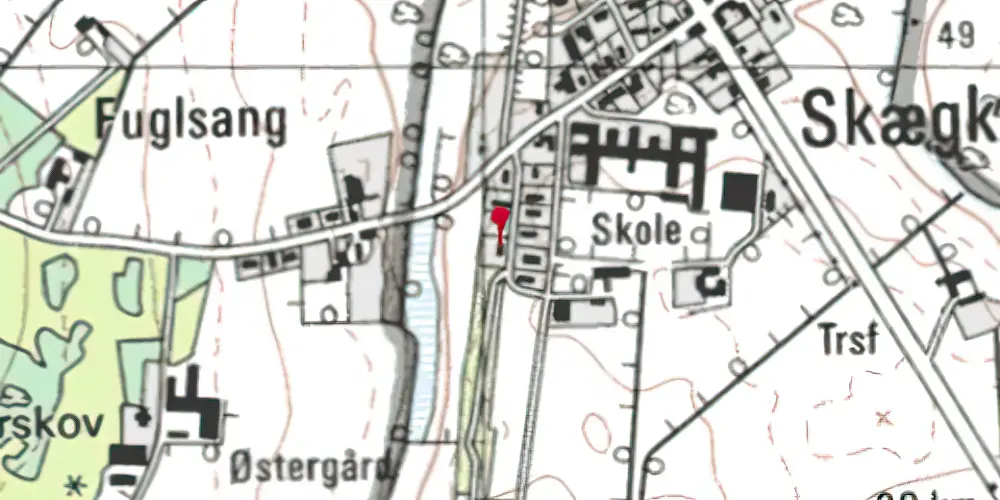 Historisk kort over Skægkær Station Historisk kort over Skægkær Station