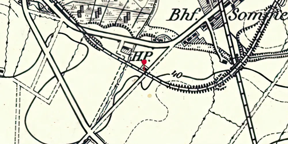 Historisk kort over Sommersted Vest Station Historisk kort over Sommersted Vest Station