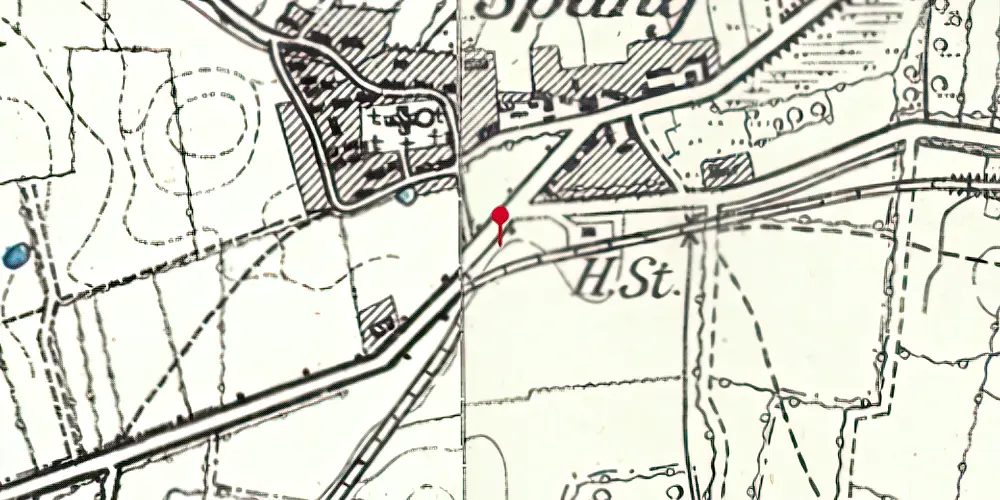 Historisk kort over Spang Station Historisk kort over Spang Station