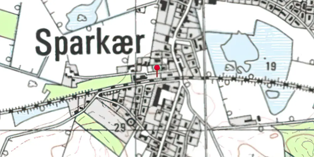 Historisk kort over Sparkær Trinbræt Historisk kort over Sparkær Trinbræt