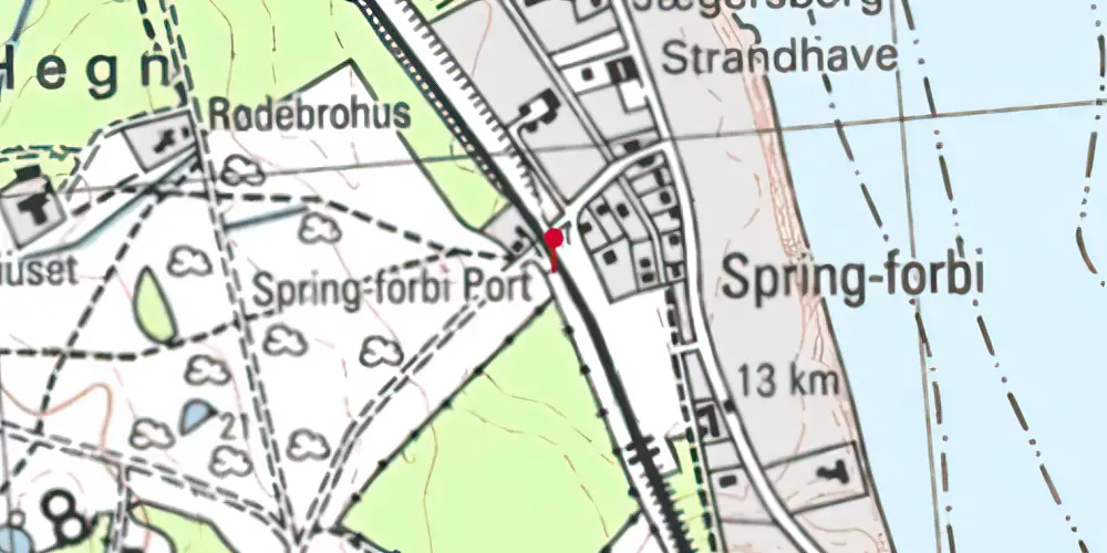 Historisk kort over Springforbi Billetsalgssted Historisk kort over Springforbi Billetsalgssted