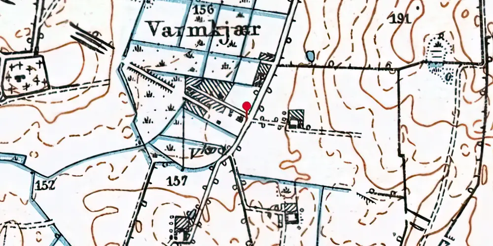 Historisk kort over Starup Holdeplads med sidespor Historisk kort over Starup Holdeplads med sidespor