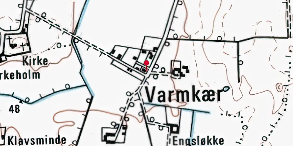 Historisk kort over Starup Holdeplads med sidespor Historisk kort over Starup Holdeplads med sidespor