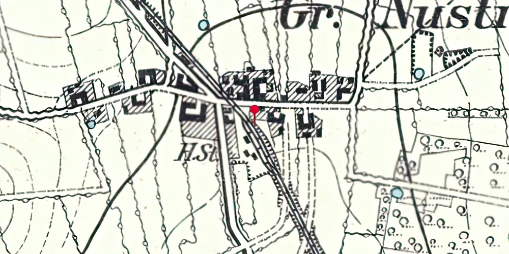 Historisk kort over Store Nustrup Station Historisk kort over Store Nustrup Station