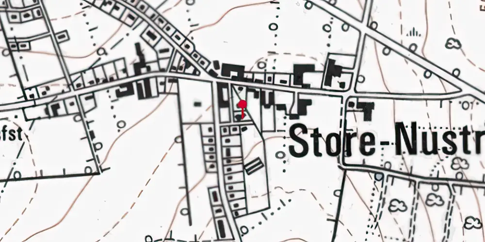 Historisk kort over Store Nustrup Station Historisk kort over Store Nustrup Station