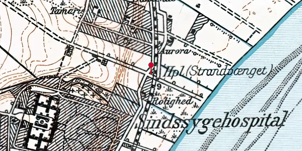Historisk kort over Nordre Strandvej Trinbræt