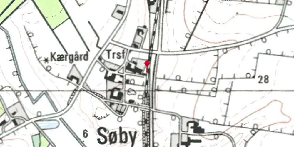 Historisk kort over Søby Trinbræt