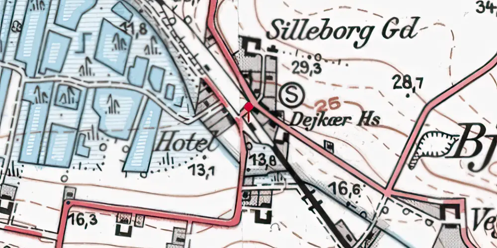 Historisk kort over Bjerregrav Station