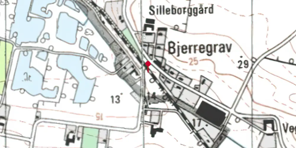 Historisk kort over Bjerregrav Station