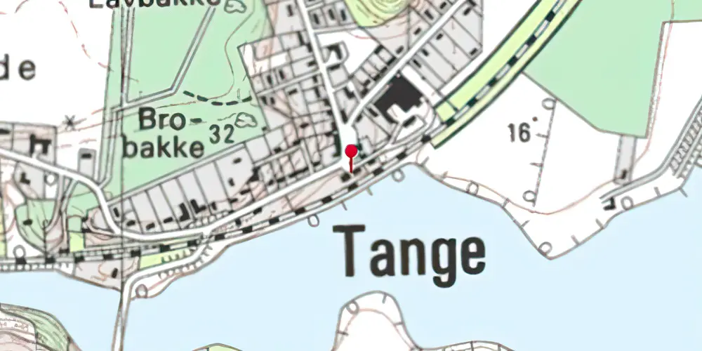 Historisk kort over Tange Station Historisk kort over Tange Station