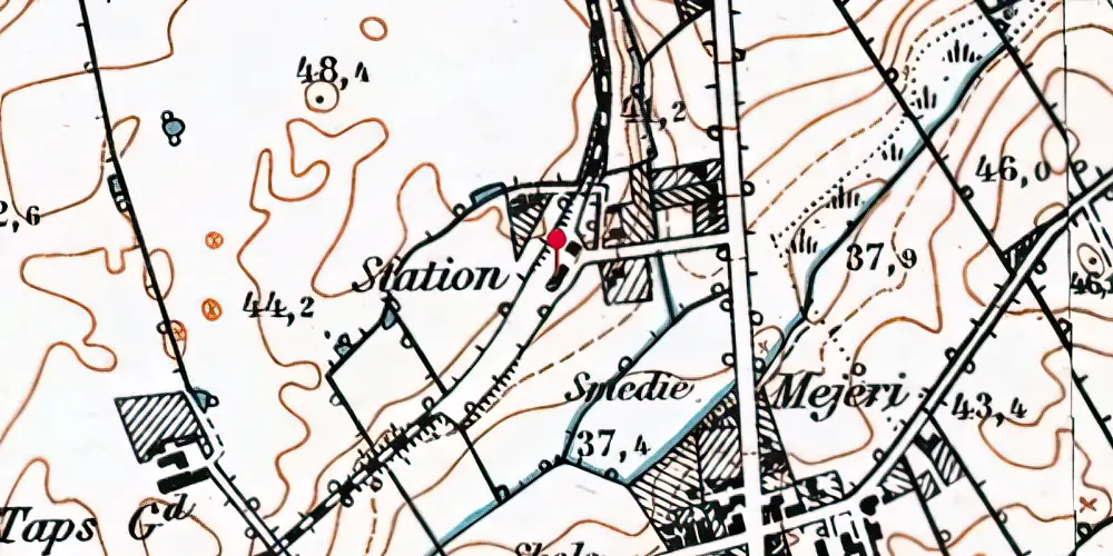 Historisk kort over Taps Station Historisk kort over Taps Station