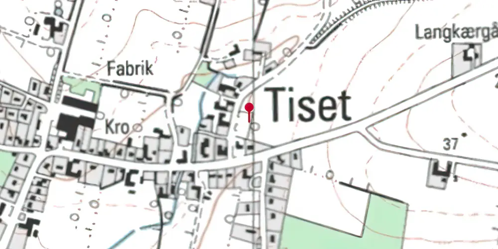 Historisk kort over Tiset Trinbræt Historisk kort over Tiset Trinbræt