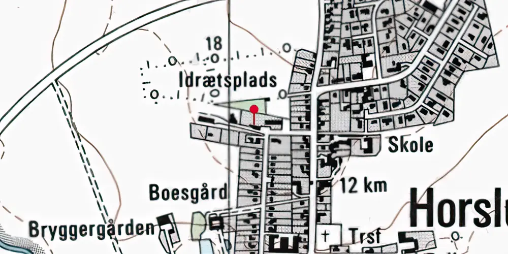 Historisk kort over Horslunde Station Historisk kort over Horslunde Station