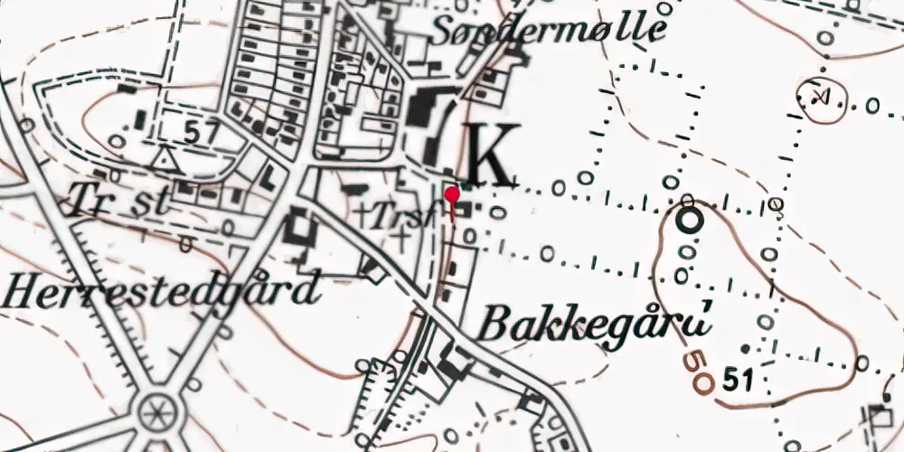 Historisk kort over Toftlund Kirke Holdeplads med sidespor Historisk kort over Toftlund Kirke Holdeplads med sidespor