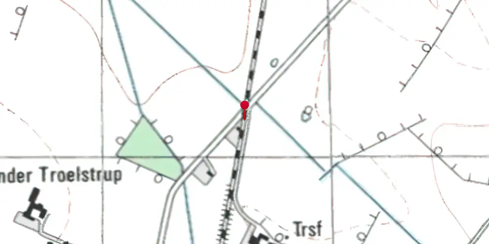 Historisk kort over Troelstrup Trinbræt Historisk kort over Troelstrup Trinbræt