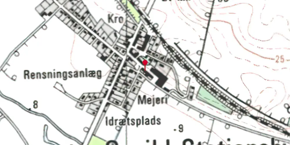 Historisk kort over Onsild Station Historisk kort over Onsild Station