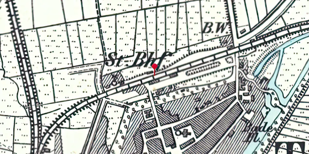 Historisk kort over Tønder Øst Station Historisk kort over Tønder Øst Station