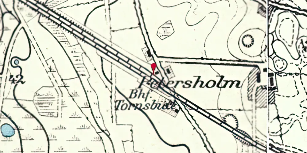 Historisk kort over Tørsbøl Station