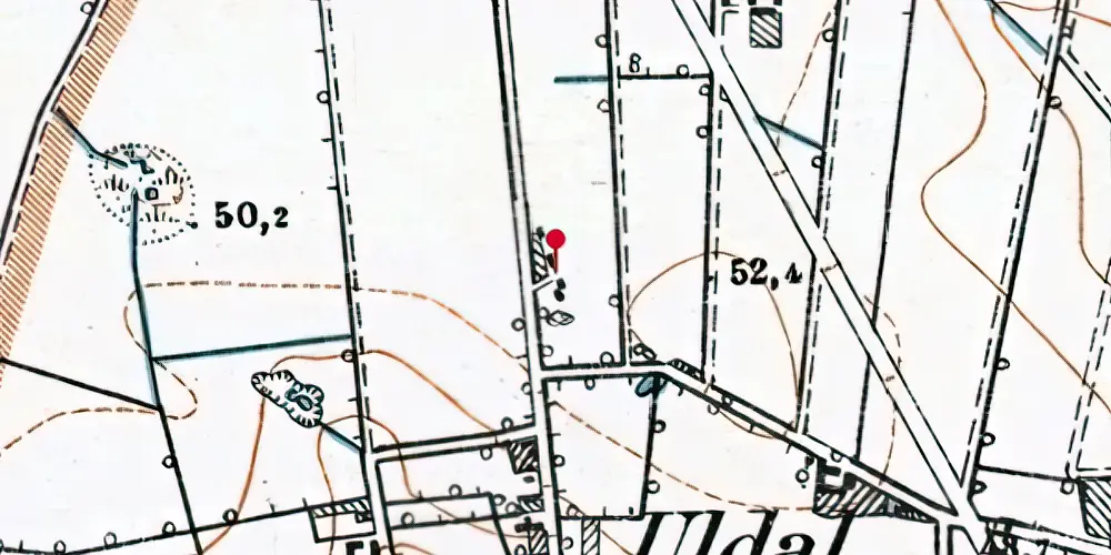 Historisk kort over Uldal Station Historisk kort over Uldal Station