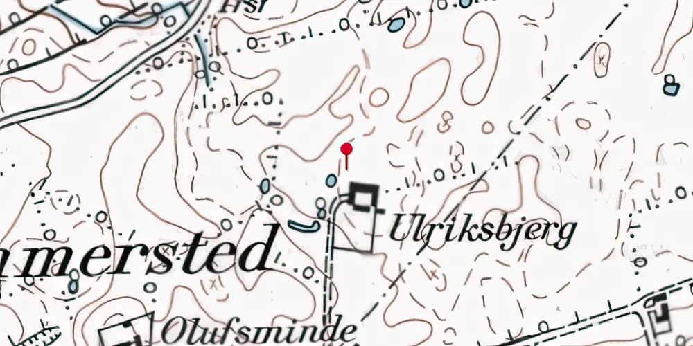 Historisk kort over Ulriksbjerg Holdeplads med sidespor Historisk kort over Ulriksbjerg Holdeplads med sidespor