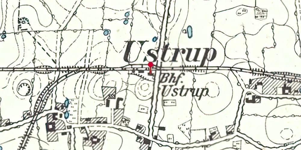 Historisk kort over Ustrup Station Historisk kort over Ustrup Station