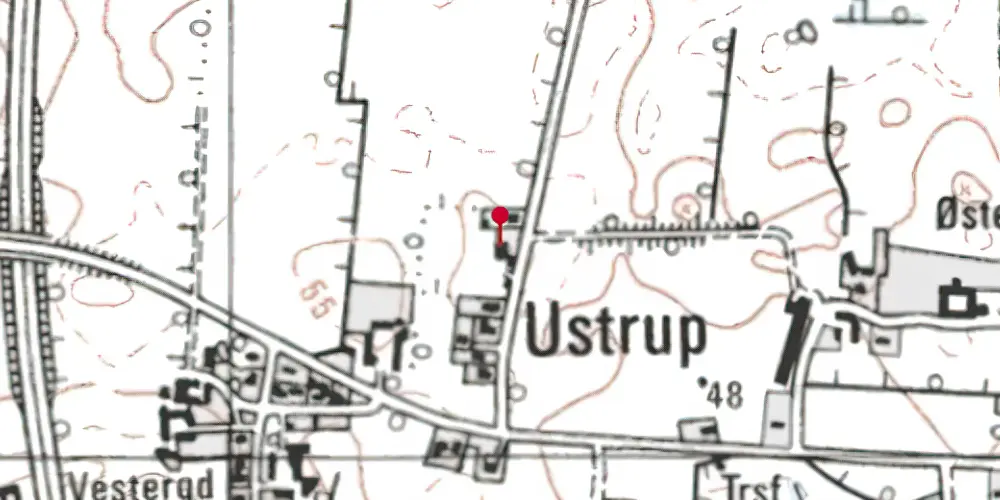 Historisk kort over Ustrup Station Historisk kort over Ustrup Station