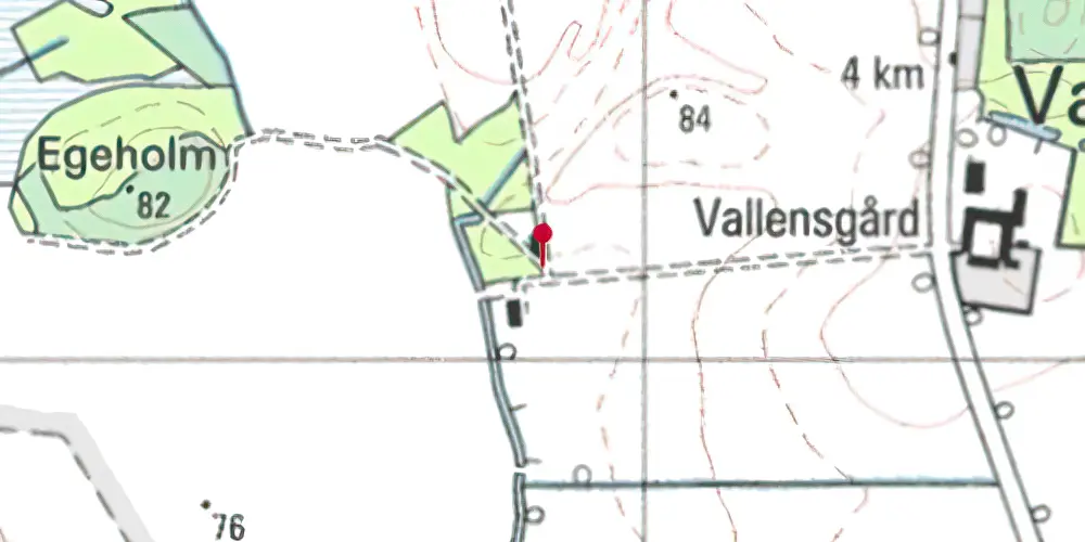 Historisk kort over Vallensgård Sidespor Historisk kort over Vallensgård Sidespor