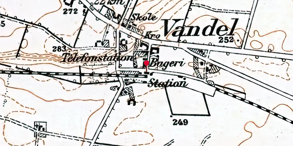 Historisk kort over Vandel Station Historisk kort over Vandel Station
