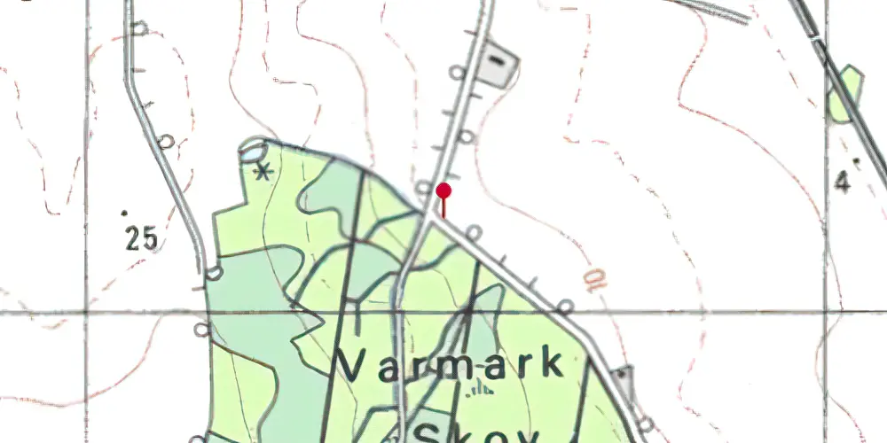 Historisk kort over Varmark Skov Trinbræt (uofficielt)