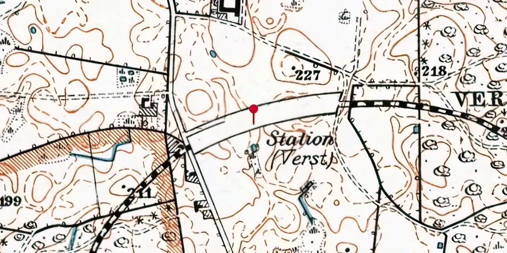 Historisk kort over Verst Station Historisk kort over Verst Station