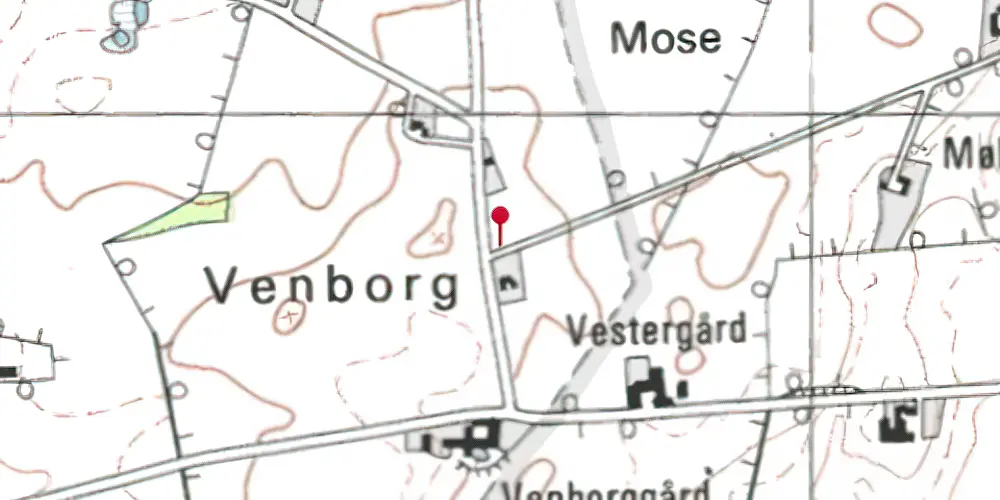 Historisk kort over Venborgvej Trinbræt Historisk kort over Venborgvej Trinbræt