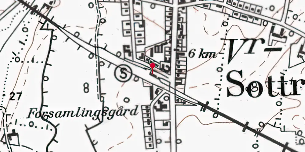 Historisk kort over Vester Sottrup Station Historisk kort over Vester Sottrup Station