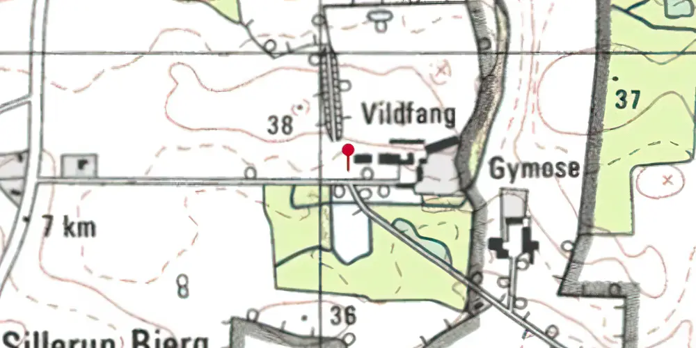 Historisk kort over Vildfang Trinbræt med Sidespor