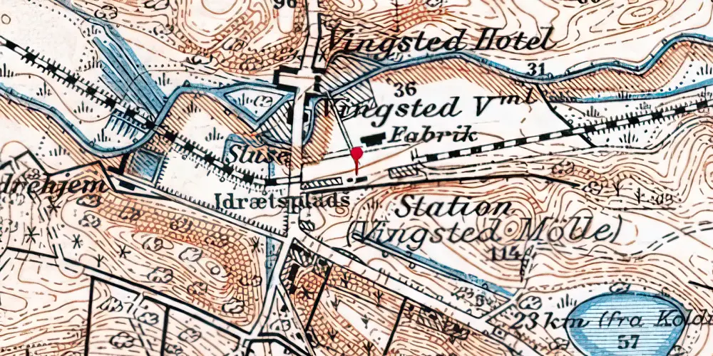 Historisk kort over Vingsted Mølle Holdeplads Historisk kort over Vingsted Mølle Holdeplads