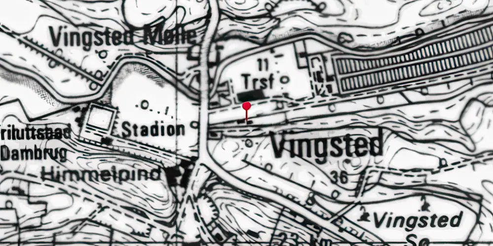 Historisk kort over Vingsted Mølle Holdeplads Historisk kort over Vingsted Mølle Holdeplads