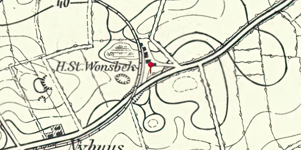 Historisk kort over Vonsbæk Station Historisk kort over Vonsbæk Station