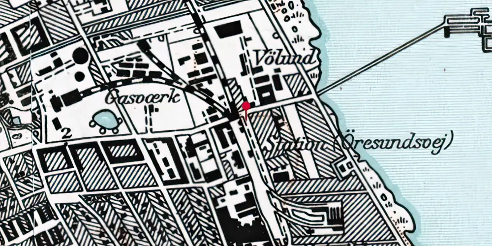 Historisk kort over Øresundsvej Station