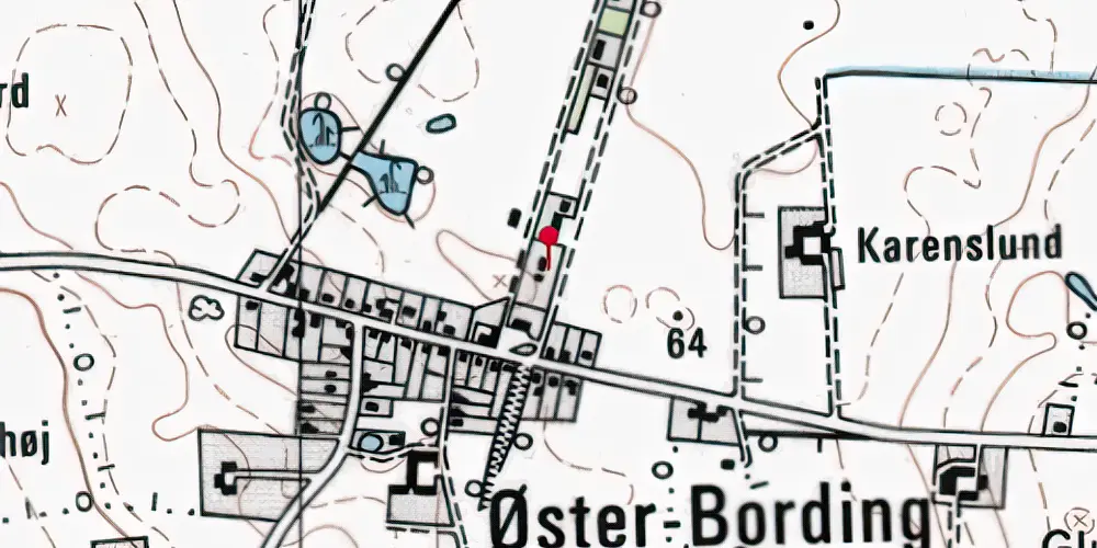 Historisk kort over Øster Bording Station Historisk kort over Øster Bording Station