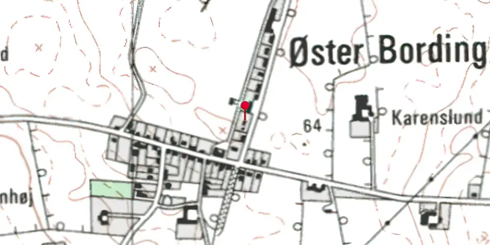 Historisk kort over Øster Bording Station Historisk kort over Øster Bording Station