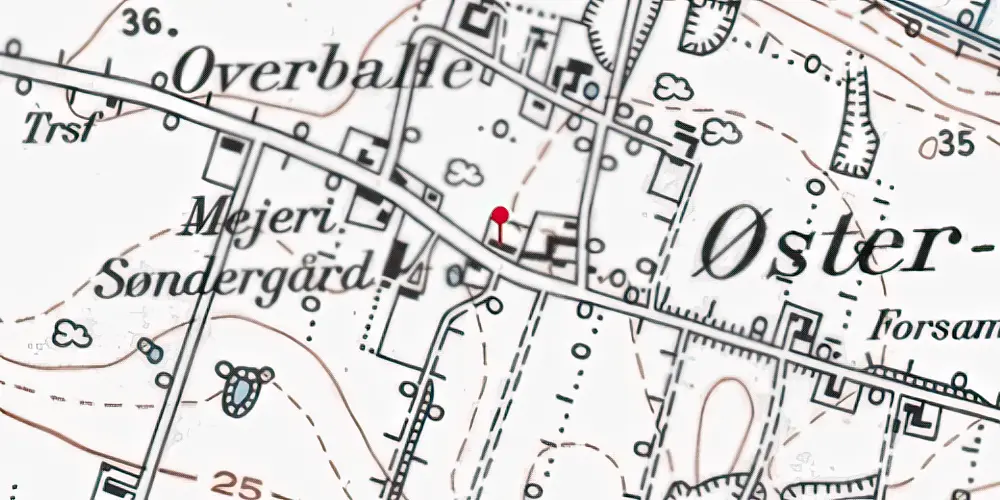 Historisk kort over Øster-Terp Stationskro Historisk kort over Øster-Terp Stationskro