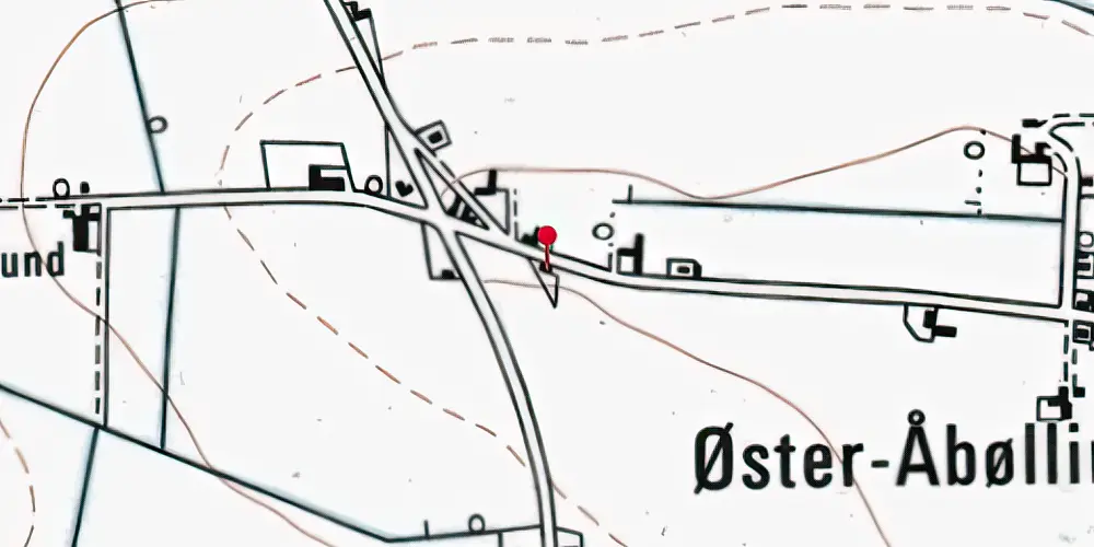 Historisk kort over Øster Åbølling Billetsalgssted Historisk kort over Øster Åbølling Billetsalgssted