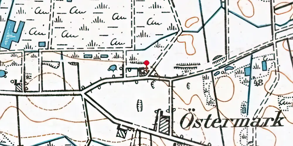 Historisk kort over Østermark Billetsalgssted Historisk kort over Østermark Billetsalgssted