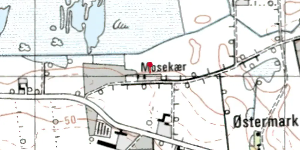 Historisk kort over Østermark Billetsalgssted Historisk kort over Østermark Billetsalgssted